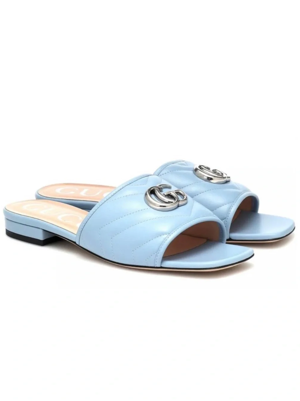 GUCCI Jolie Marmont GG logo quilted leather slides sandals slippers